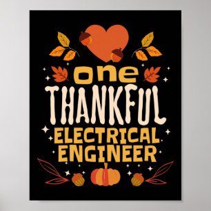 Poster Un Ingénieur Électrique Remerciant Chute Thanksgiv