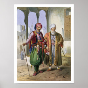 Poster Un Janissary et un négociant au Caire,