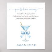 Poster Un jeu pour Baby Shower A Tini One Blue Devinez co (Devant)