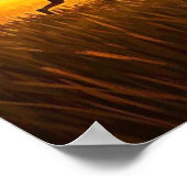 Poster Un jeune garçon court avec un chien au coucher du (Coin)