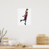 Poster un jeune joueur de basket-ball masculin vole (Cuisine)