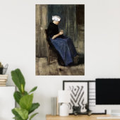 Poster Un jeune Tricot femme Scheveningen (Bureau à domicile)