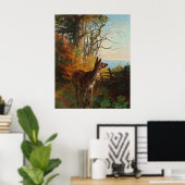 Poster Un Joli Cerf En Forêt (Bureau à domicile)