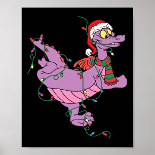 Poster Un joli dragon de figurine éclaire Noël Père Noël