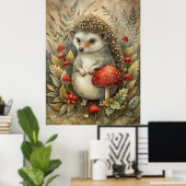 Poster Un joli hérisson en forêt (Bureau à domicile)