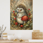 Poster Un joli hérisson en forêt (Cuisine)