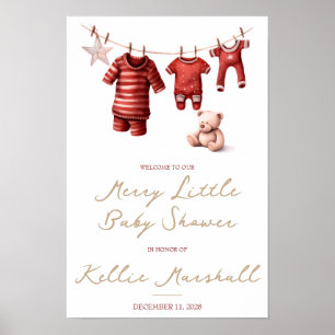 Poster Un Joli Petit Baby shower, Des Vêtements Pour Bébé