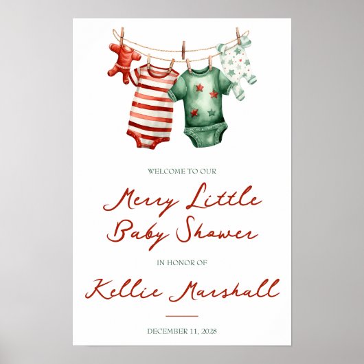 Poster Un Joli Petit Baby shower, Des Vêtements Pour Bébé (Devant)