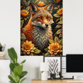 Poster Un joli renard rouge de forêt (Bureau à domicile)