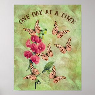 Poster Un Jour À La Fleur De Papillon Inspirationnel
