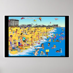 Poster Un jour à la plage. Vieille plage de verger, je