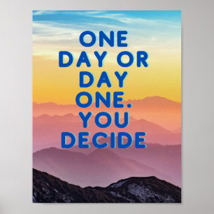 Poster Un jour ou un jour une inspiration, montagnes, art