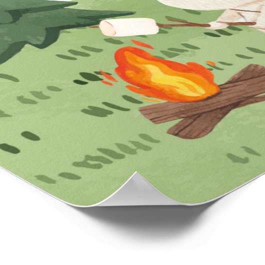 Poster Un Joyeux Camper Anniversaire Camping S'mores Bar (Coin)