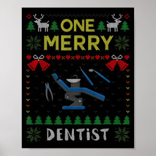 Poster Un joyeux dentiste docteur dentaire Swe Noël laid