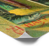 Poster Un Joyeux Enfant De Noël Qui Lui Laisse Père Noël (Coin)