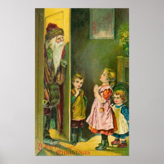 Poster Un Joyeux Enfant De Noël Qui Lui Laisse Père Noël (Devant)