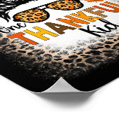 Poster Un Joyeux Joyeux Thanksgiving Messy Bun Leopard Bl (Coin)
