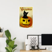 Poster Un joyeux Kitten Halloween (Bureau à domicile)