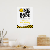 Poster Un joyeux Mec 1er anniversaire Smile Jaune Bienven (Cuisine)