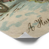 Poster Un joyeux Nouvel AnEnfants autour d'une Wagon Roug (Coin)