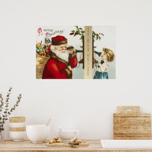 Poster Un joyeux Père Noël par Ellen Clapsaddle (Cuisine)