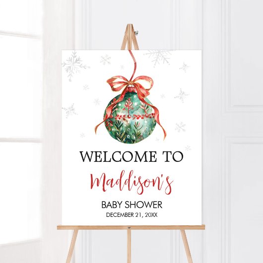 Poster Un joyeux petit Baby shower de Noël
