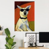 Poster Un kangourou avec lunettes de soleil | AI Art Post (Bureau à domicile)