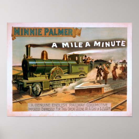 Poster "Un kilomètre à une minute" Big Locomotive Train T (Devant)