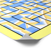 Poster Un labyrinthe coloré bleu et jaune. (Coin)