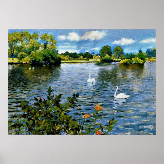 Poster Un lac de Long Island, beaux-arts, (Devant)