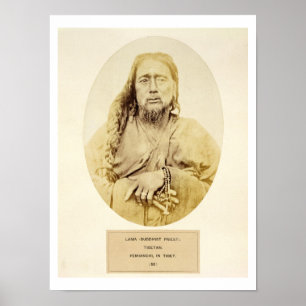 Poster Un lama tibétain dans Pemianchi, Thibet, 19ème