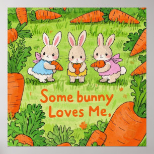 Poster Un Lapin De Pâques M'Aime