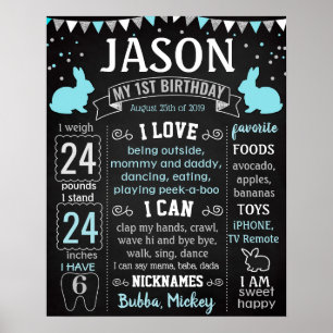 Poster Un lapin fait un anniversaire de Pâques