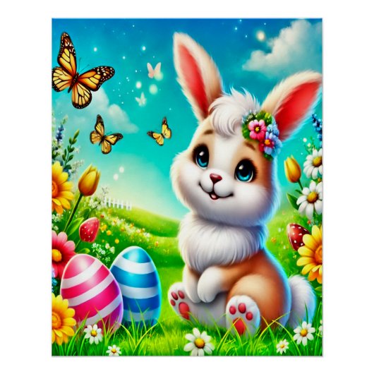 Poster Un lapin heureux (Devant)