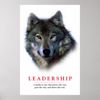 Poster Un leadership inspirationnel unique créatif Loup