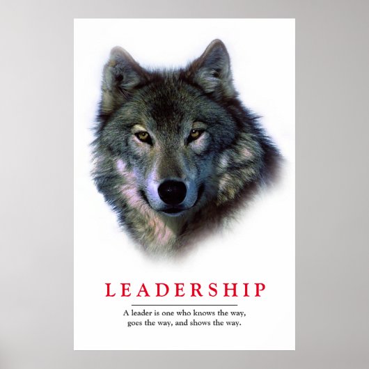 Poster Un leadership inspirationnel unique créatif Loup (Devant)