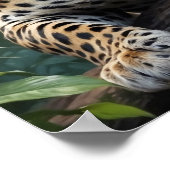 Poster Un léopard rugissant unique dans l'art animal de l (Coin)