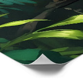 Poster Un léopard unique sur l'art de la jungle des arbre (Coin)