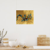 Poster Un lézard de gecko peint sur le mur, Tucson, Arizo (Cuisine)