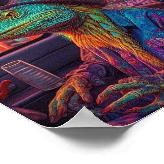 Poster Un lézard psychédélique dans un véhicule (Coin)