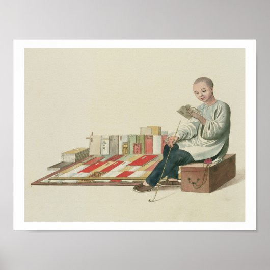 Poster Un libraire, plaque 6 de 'Le Costume de Chine', (Devant)