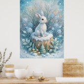 Poster Un lièvre mignon en hiver (Cuisine)