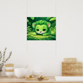 Poster Un Lion Cub Vert dans la Jungle (Cuisine)