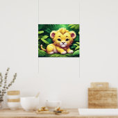 Poster Un Lion jaune dans la jungle (Cuisine)