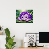 Poster Un Lion mauve dans la jungle (Bureau à domicile)