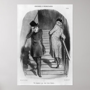 Poster Un locataire qui doit trois termes
