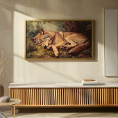 Poster Un loup dormant dans la forêt