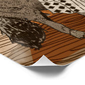 Poster Un loup hurle devant une pleine lune (Coin)