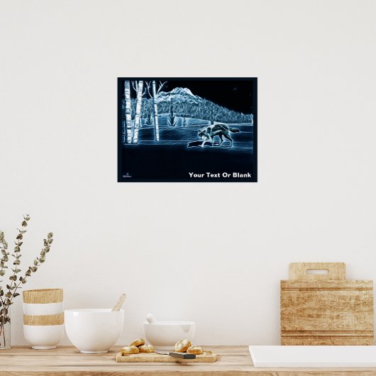 Poster Un Loup Sur Neige (Cuisine)