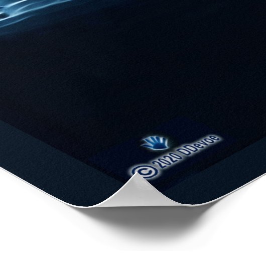 Poster Un Loup Sur Neige (Coin)